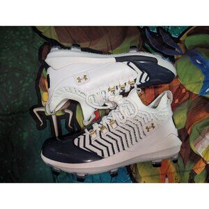 Under Armour UA Harper 9 PRO TPU cleats White Blue Mens Sz 10 3027444 102 NWOB